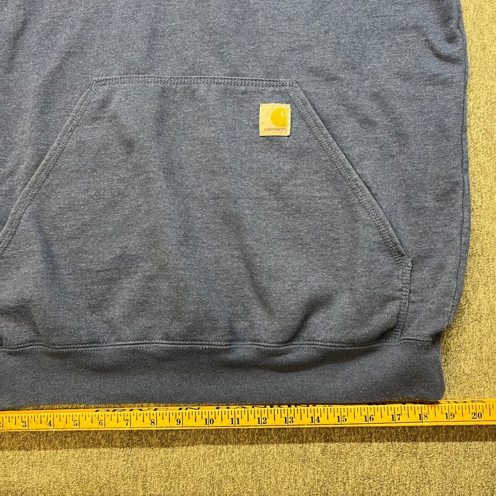 VTG Carhartt Loose Midweight Blue Heather Hoodie Sweatshirt Mens Medium TS0288 - Picture 6 of 10
